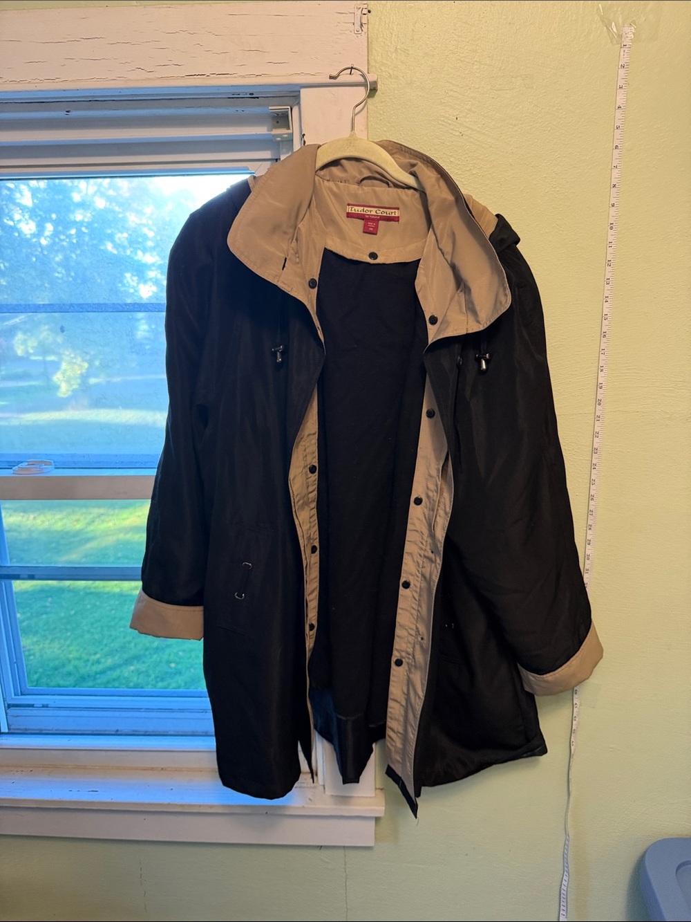 Tudor court Black Coat with Tan Lining